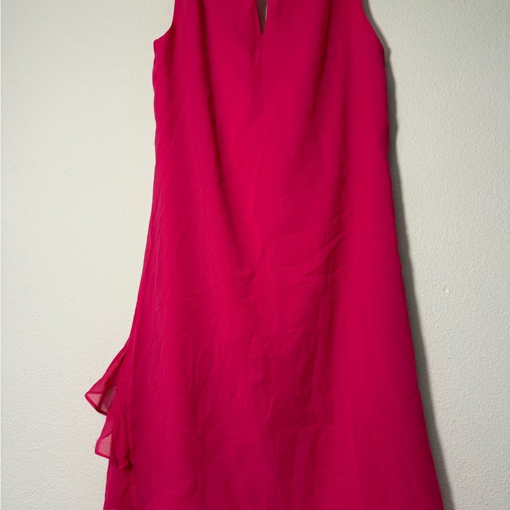 Chic Fuchsia Ruffle Prom Dress - Picture 4 of 4